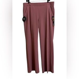 NWT One 5 One Women’s High Rise Pull On Wide Leg Trousers Pants Misty Rose XL